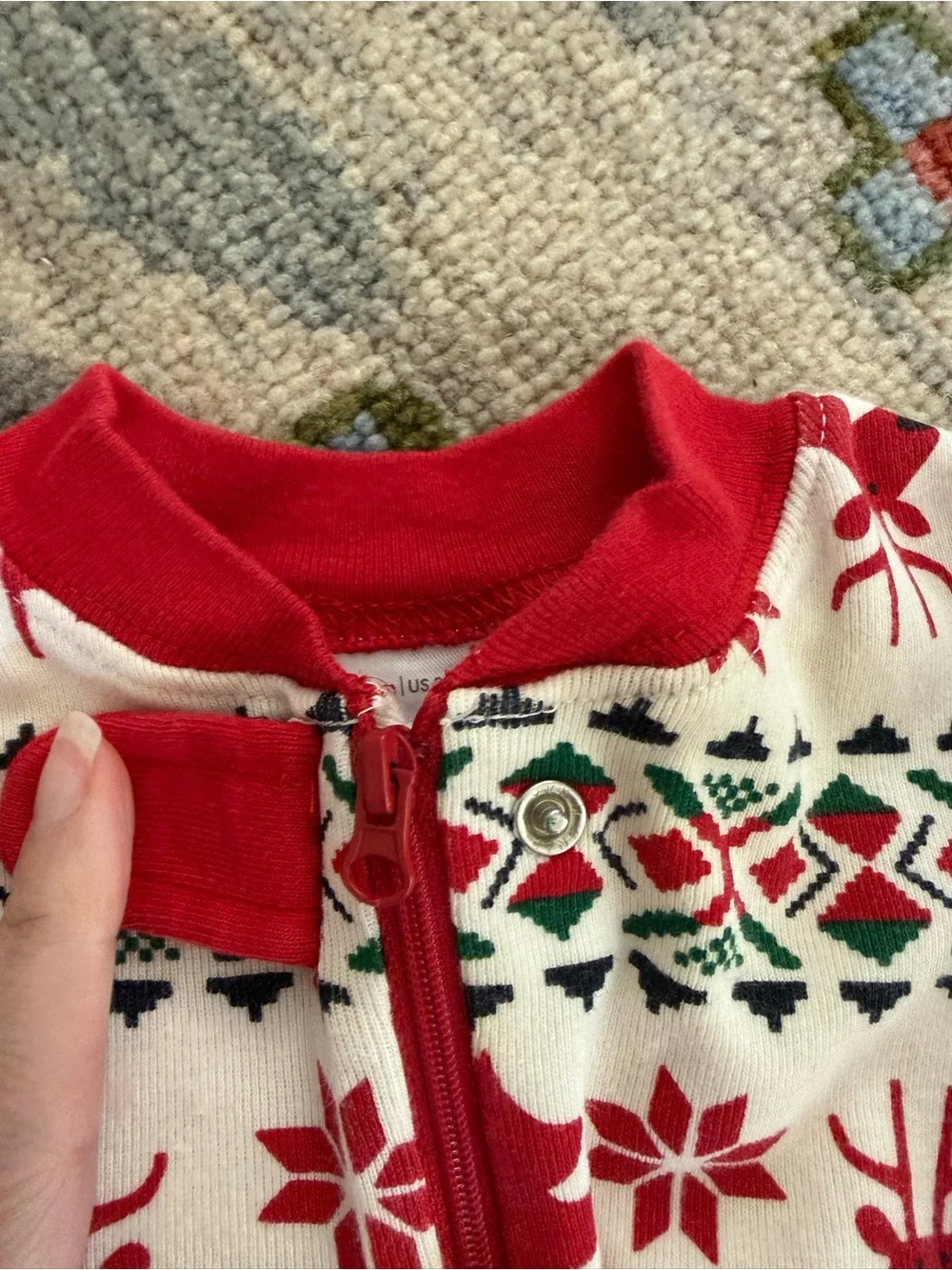 Hanna Andersson baby sleeper Dear Deer holiday print organic cotton 6 months